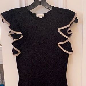 Shoshona Black dress with gold trim